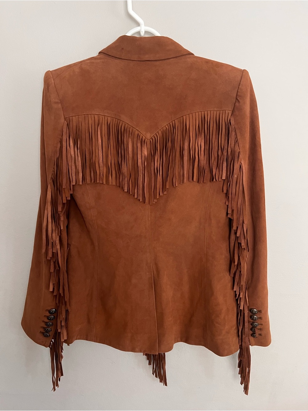 Veronica Beard Pali Dickey Jacket Lamb Suede Fringe Brown Fall Coat Size 4 - Picture 6 of 9